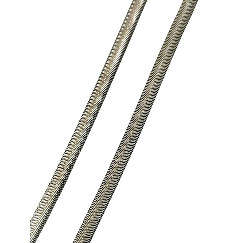 Sterling Silver 925 Herringbone Chain Necklace 17.5" 5MM Classic Versatile Sleek - Picture 5 of 11